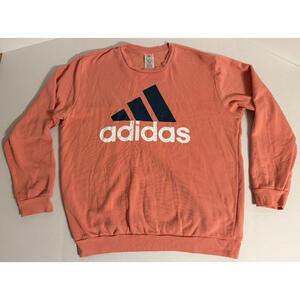 Adidas Men's Three Stripes Fleece Lined Crew Neck Sweatshirt Pink IJ8901 XL